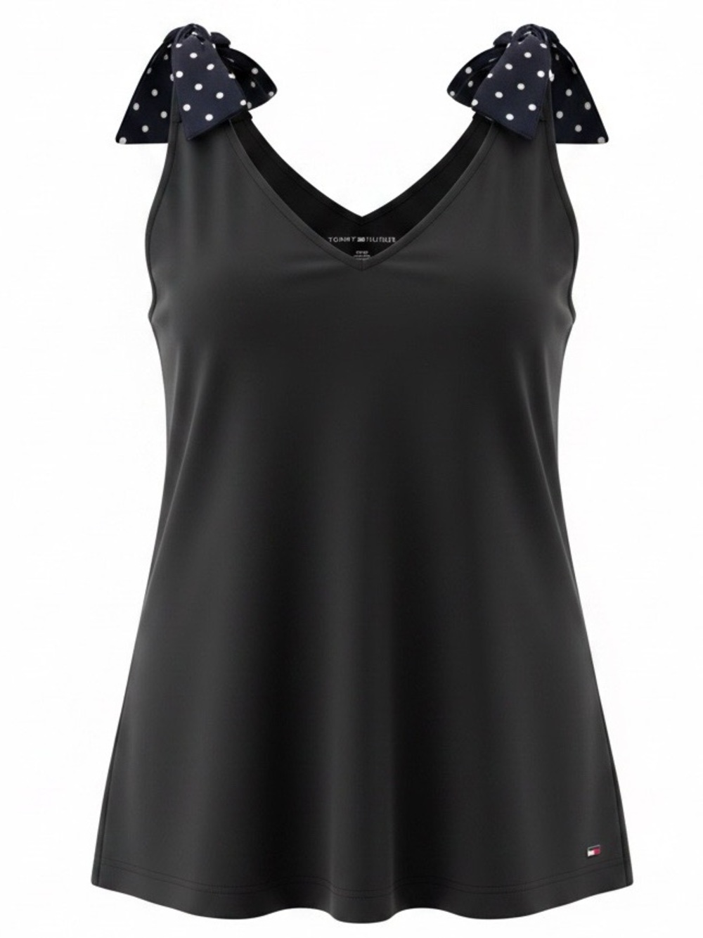 NWT Tommy Hilfiger Bow Tie Star Shoulder Tank Top Navy Blue Romantic Preppy